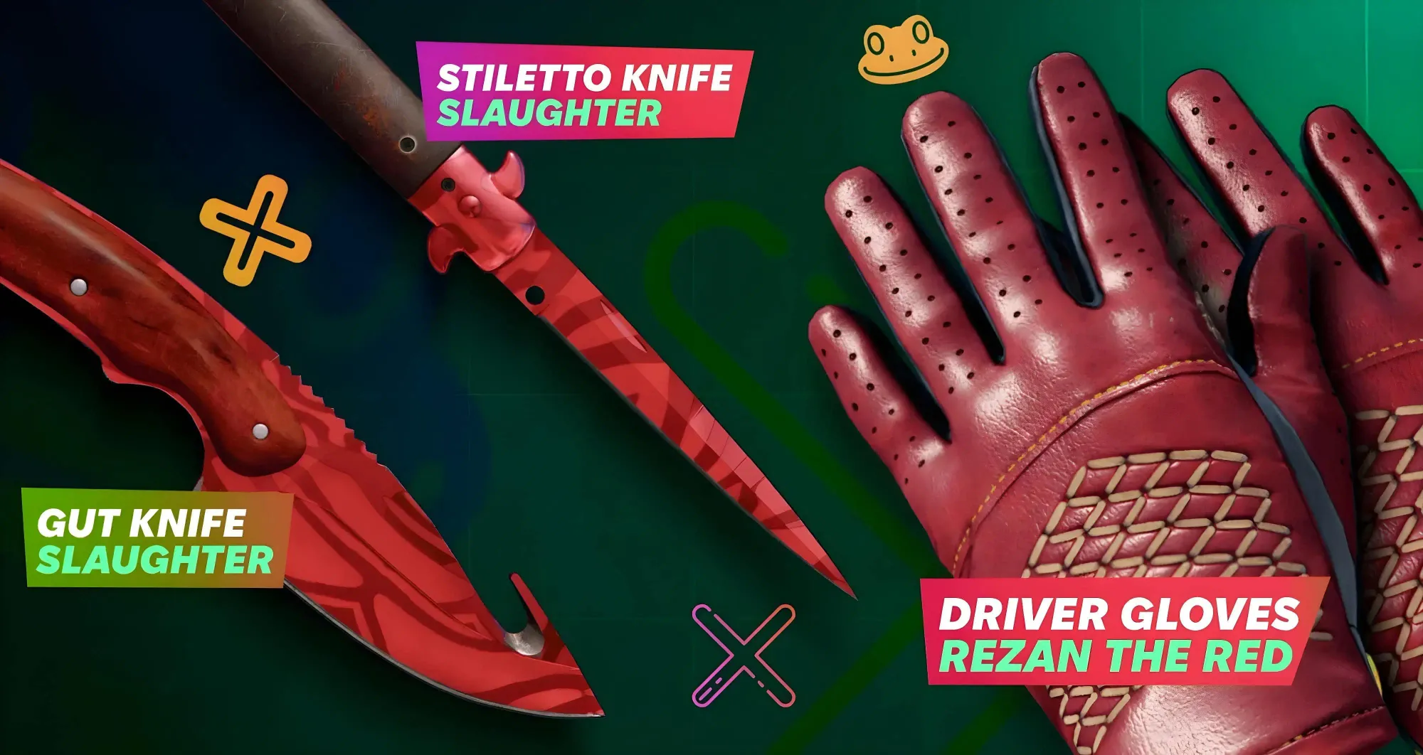 red knives and gloves