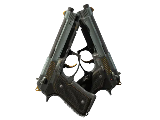 StatTrak™ Dual Berettas | Ventilators (Well-Worn)